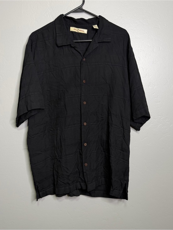 Tommy Bahama Other - Tommy Bahama Silk Final Shake Down Embroidered Shirt Black Vacation Cruise Sz L
